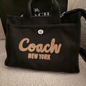 Coach Black Tote with Coach Logo